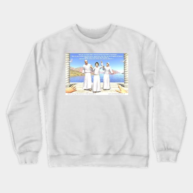 Jesus among the doctors-teachers Crewneck Sweatshirt by Andrea Matarazzo